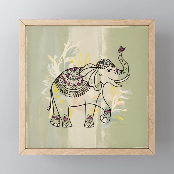 Elephant Framed Mini Art