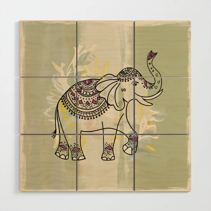 Elephant Wood Wall Art